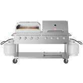60 in. 8-Burner Commercial Outdoor Propane Gas Grill With 30 in. Roll Dome Cover and 30 in. Pizza Oven in Stainless-Steel, ETL Listed (CGKIT6-D30P30)